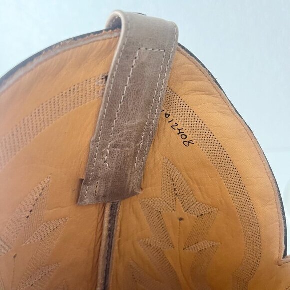 Rod Patrick Mens Cowboy Boots 14.5A Antique Mocha Bison Brown Western Blunt Toe - Picture 13 of 15